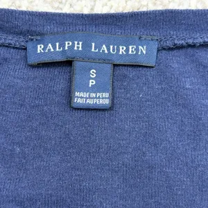 Ralph Lauren T-Shirt Womens SM Navy Blue Scoop Neck Pony Preppy Classic Slim Fit thumbnail 6