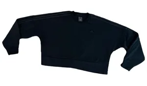 Adidas‎ Women’s Sweatshirt Large Fleece Lined Cropped Boxy Atheleisure thumbnail 1