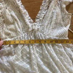 Free People Cleo Maxi Jumpsuit Lace Ruffle Cap Sleeve V-neck Wide Leg Cream S? thumbnail 10