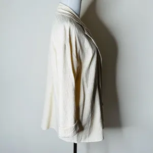 Zara Ivory Crinkled Oversized Relaxed Fit Blazer thumbnail 6