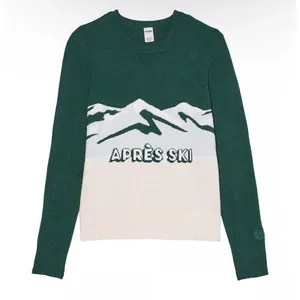 Victoria's Secret PINK Apres Ski Mountain Graphic Crewneck Sweater Green S NWT thumbnail 1