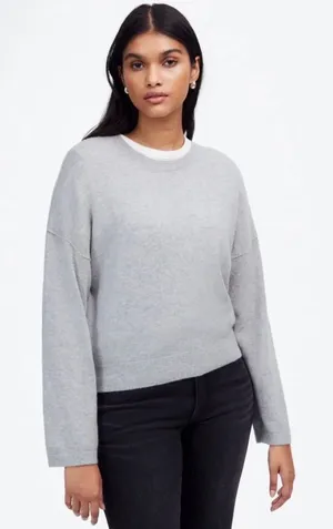 Madewell Light Gray Crewneck Sweater thumbnail 1