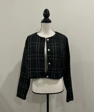 Sason Cropped Blazer Black Size XL thumbnail 5