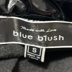 Blue Blush Women's Black Latex Faux Patent Leather Mini Pencil Skirt Size S thumbnail 4