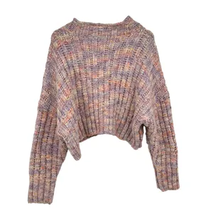 Free People confetti pullover cropped oversized snuggly pink sweater size small thumbnail 2