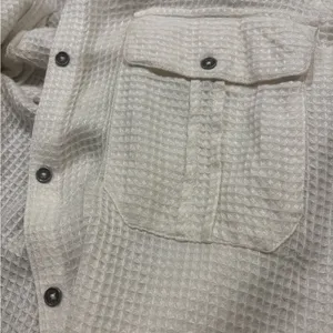 Rip Curl Ava Shirt Dress Vanilla White Waffle Knit Button Down Mini M‎ thumbnail 4