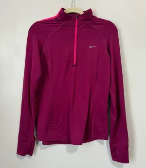 Nike Dri Fit Pink Half Zip Pullover Long Sleeve Size Medium thumbnail 1