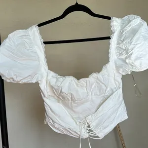 House of‎ cb SAMAYA WHITE GATHERED TOP NWOT size XL thumbnail 3
