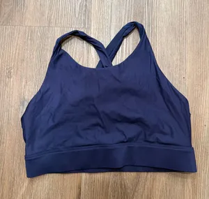 Fabletics Navy Blue High‎ Neck Cross Back Keyhole Sports Bra Large BA2149174 thumbnail 1