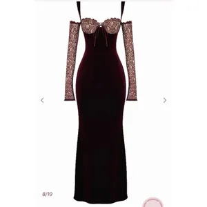 House of CB Ivy Black Cherry Velvet Maxi Dress XS thumbnail 6