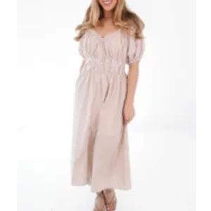 The Impeccable Pig Striped Tan Dress thumbnail 2