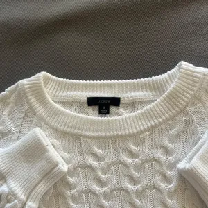 J.Crew White Relaxed-fit Cable-knit Crewneck Sweater Size Small thumbnail 8
