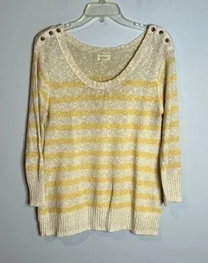 Aerie light loose knit striped sweater thumbnail 1