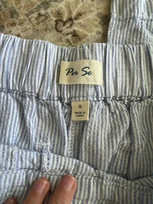Seersucker Blue and White Linen Pants thumbnail 5