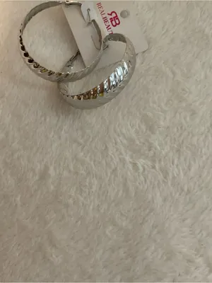 Real Beauty Silver Twisted Hoop Earrings thumbnail 2