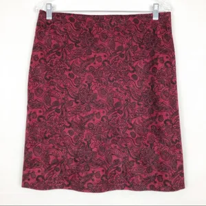 Women’s Red/Black High Waisted Burgundy Skirt thumbnail 1
