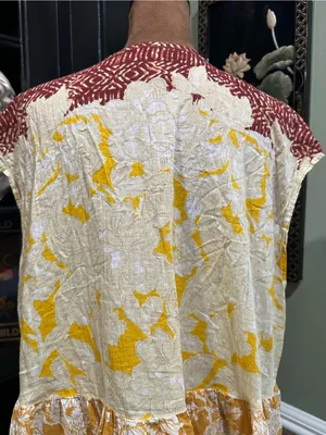 Free People “Gotta Have You” Tiered Tunic Top Multicolor Marigold Floral Print thumbnail 8
