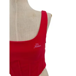 The Mayfair Group‎ Language of the Universe Corset Ember Red Graphic Top S/M thumbnail 4