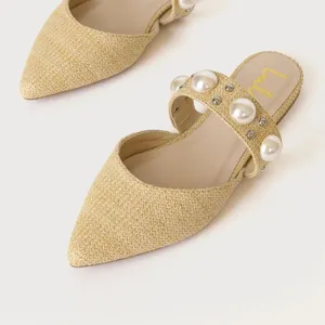 Lulus Justifyy Beige Raffia Woven Pointed-Toe Flats Size 8 thumbnail 2