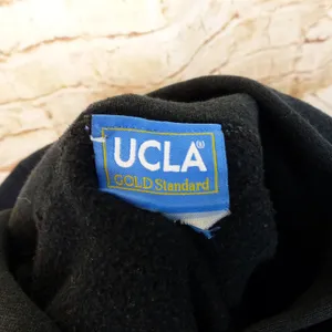 Vintage 90s UCLA Hoodie Womens S Black Big Logo Made USA Gold Standard Bruins thumbnail 7