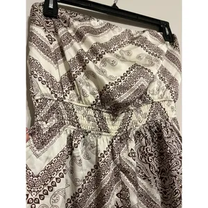 Lulu’s Western Direction Ivory Scarf Print Satin Strapless Jumpsuit size L thumbnail 7