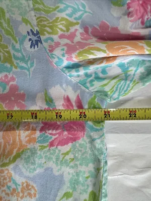 J. Jill Floral Watercolor Tunic in Blue, Pink, Green cotton roll tab sleeves M thumbnail 12