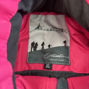 Unco & Boror Women's Size XL Pink & Black Down Hooded‎ Parka Jacket Coat Hooded thumbnail 10