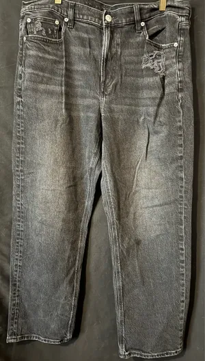 American Eagle Outfitters Black Distressed Denim Jeans– Size 16 thumbnail 1