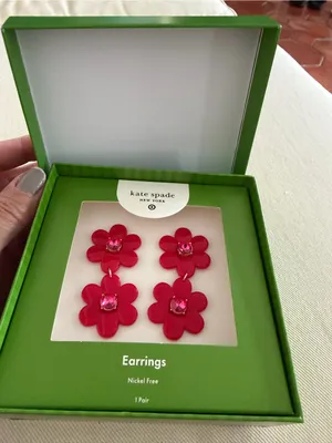 kate spade New York Pink Floral Drop Earrings thumbnail 1