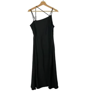 Cider‎ Black Strappy Solid Midi Slip Dress M thumbnail 4