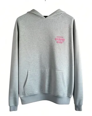 White Fox Comfort Club Hoodie S/M White Mist Pink Logo Oversized Pullover Fleece thumbnail 1