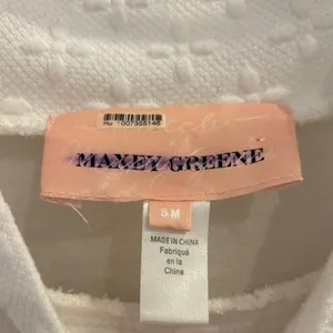 Hutch x Maxey Greene Textured Mock Neck Pullover Sweatshirt Cream Size Small thumbnail 2