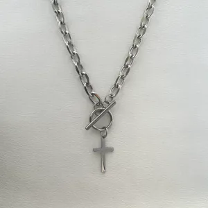 Cross Pendant Necklace for Men Women Streetwear Punk Hip Hop Unisex Style thumbnail 2