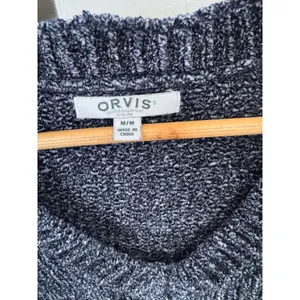 Orvis Classic Collection Womens Navy Blue Marled Chenille V-Neck Sweater‎ Size M thumbnail 4