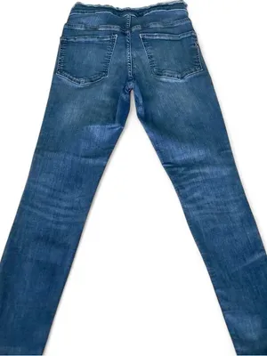 Express Stretch High-Rise Ankle Jeans Multi Button Closure Raw Hems Frayed Edges thumbnail 2