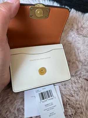 Coach Bandit Card Case - CH825 Chalk Luxe Refined Calf Leather w/Brass - NWT thumbnail 4