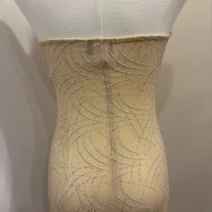 Y2K Anna Bella Gold Silver Glitter Halter Asymmetrical Hem Midi Dress Small Hoco thumbnail 6
