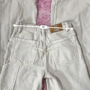 We The Free People Tinsley Baggy Cream‎ Carpenter Jeans Wide Leg Utility Pocket thumbnail 7