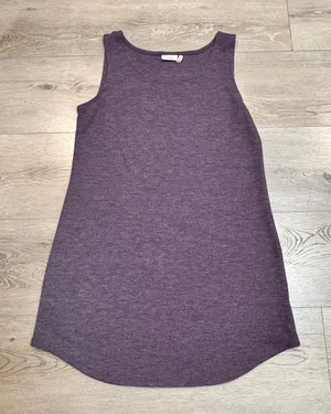 Logo by Lori Goldstein‎ Layers Purple Knit Tank Top Womens Size Medium M Thermal thumbnail 1