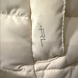LAUREN-RALPH LAUREN Cream and Brown Puffer Jacket Size L thumbnail 4