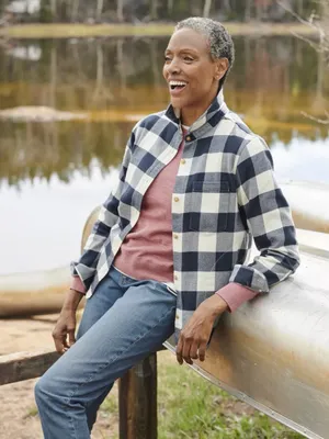 L.L. Bean 100% Cotton Soft Brushed Flannel Size Plaid Size Large thumbnail 1