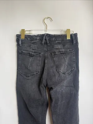 Good American Good Classic High Rise Ankle Denim Jeans Faded Black Size 6/28 thumbnail 5