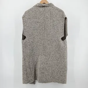 Brochu Walker 100% Cashmere Noah Wrap Open Cardigan Vest SM Earthen‎ Tweed Gray thumbnail 5