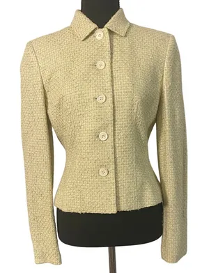 Ann Taylor Textured Tweed Jacket Blazer Pale‎ Green Sz 2 Easter Career Church thumbnail 1