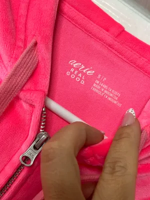 Aerie Velour Tracksuit Set Pink Y2K Lounge Pants Hoodie Coquette Barbiecore S thumbnail 5