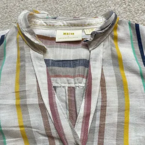 Anthropologie Striped Button Down Shirt - Multicolor Size 8 100% Cotton thumbnail 4