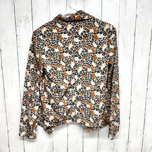 Lush Jacket‎ Women Sz Small Leopard Print Open Front Collared Long Sleeve Blazer thumbnail 6