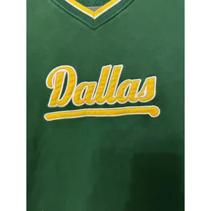 Edikted‎ Dallas Graphic Oversized V-Neck Sweatshirt Green Yellow Small thumbnail 3