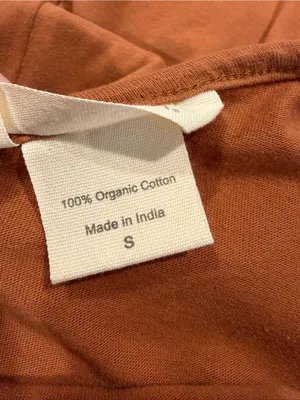 Coyuchi Solstice Organic Cotton Wide Leg Romper Jumpsuit Rust Small yoga soft thumbnail 4