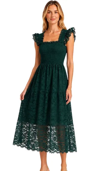 Hill House Collector's Ellie Nap Dress Botanical Garden Lace Green 2023 Size S thumbnail 1